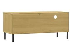 Mueble de TV con patas de metal OSLO madera maciza pino marrón