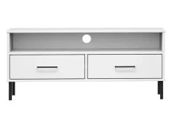 Mueble de TV con patas de metal OSLO madera maciza pino blanco