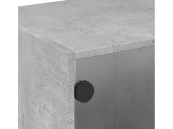 Mueble de TV con puertas de vidrio gris hormigón 68x37x42 cm