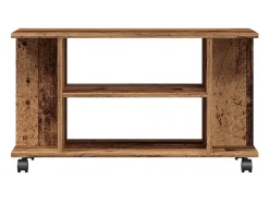Mueble de TV con ruedas madera ingeniería envejecida 80x40x45cm