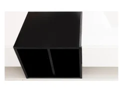 Mueble de TV de 190 cm, con 3 cajones, estantes abiertos, diseño de bloques de color, estilo moderno - Blanco