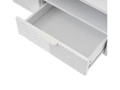 Mueble de TV de 200 cm, mueble de TV blanco con 2 puertas y 2 cajones, estilo moderno, para salón y oficina