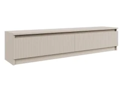 Mueble de TV de 2 puertas con frente acanalado – gris cashmere – 139 cm – SANDIA