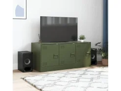 Mueble de TV de acero verde oliva 99x39x44 cm ES766027