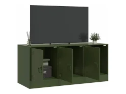 Mueble de TV de acero verde oliva 99x39x44 cm ES766027