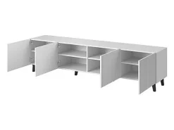 Mueble de TV de diseño Gustave 200 cm blanco