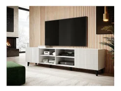 Mueble de TV de diseño Gustave 200 cm blanco