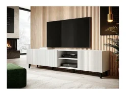 Mueble de TV de diseño Gustave 200 cm blanco