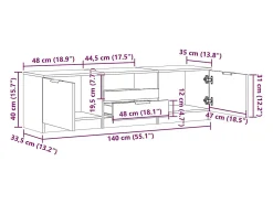 Mueble de TV de madera antigua 140x35x40 cm Madera ingeniería