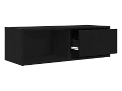 Mueble de TV de madera de roble negro 80x31x25,5 cm