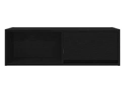 Mueble de TV de madera de roble negro 80x31x25,5 cm