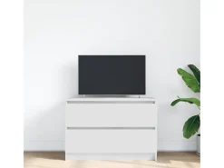 Mueble de TV de madera de ingeniería blanco 80x35x54 cm