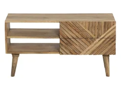 Mueble de TV de madera de mango en espiga Maëva con almacenamiento