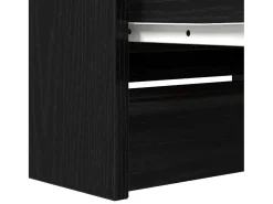 Mueble de TV de madera de ingeniería negro 80x35x54 cm