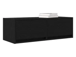 Mueble de TV de madera de roble negro 80x31x25,5 cm