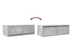 Mueble de TV de madera de ingeniería gris hormigón 80x31x25,5cm