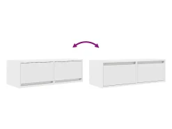 Mueble de TV de madera de ingeniería blanco 80x31x25,5 cm