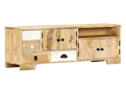 Mueble de TV de madera maciza de mango 120x30x40 cm
