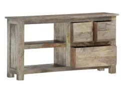 Mueble de TV de madera maciza de mango 100x30x55 cm