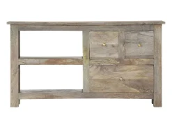 Mueble de TV de madera maciza de mango 100x30x55 cm