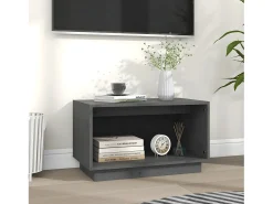 Mueble de TV de madera maciza de pino gris 60x35x35 cm