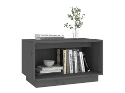 Mueble de TV de madera maciza de pino gris 60x35x35 cm