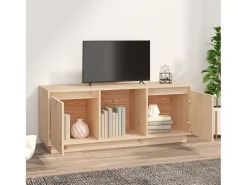 Mueble de TV de madera maciza de pino 110,5x35x44 cm