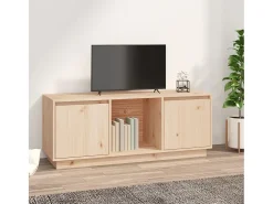 Mueble de TV de madera maciza de pino 110,5x35x44 cm