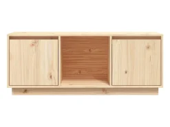 Mueble de TV de madera maciza de pino 110,5x35x44 cm