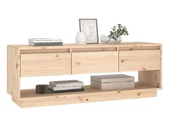 Mueble de TV de madera maciza de pino 110,5x34x40 cm