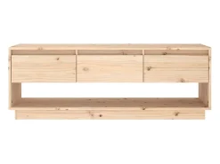 Mueble de TV de madera maciza de pino 110,5x34x40 cm