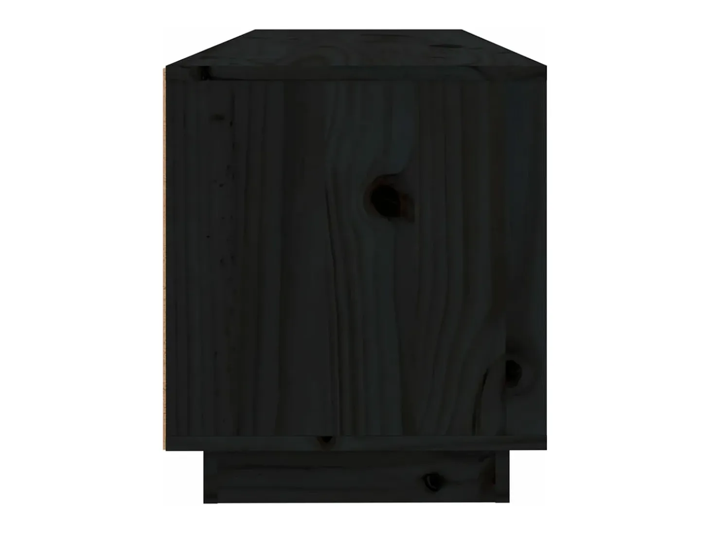 Mueble de TV de madera maciza de pino negro 100x34x40 cm