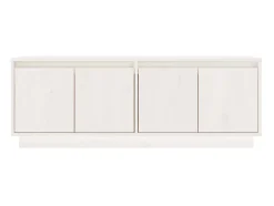 Mueble de TV de madera maciza de pino blanco 110x34x40 cm ES81119