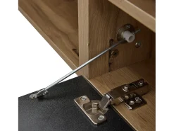 Mueble de TV de pared de 3 puertas con iluminación LED - Mueble de TV negro - puertas plegables - para TV de 75