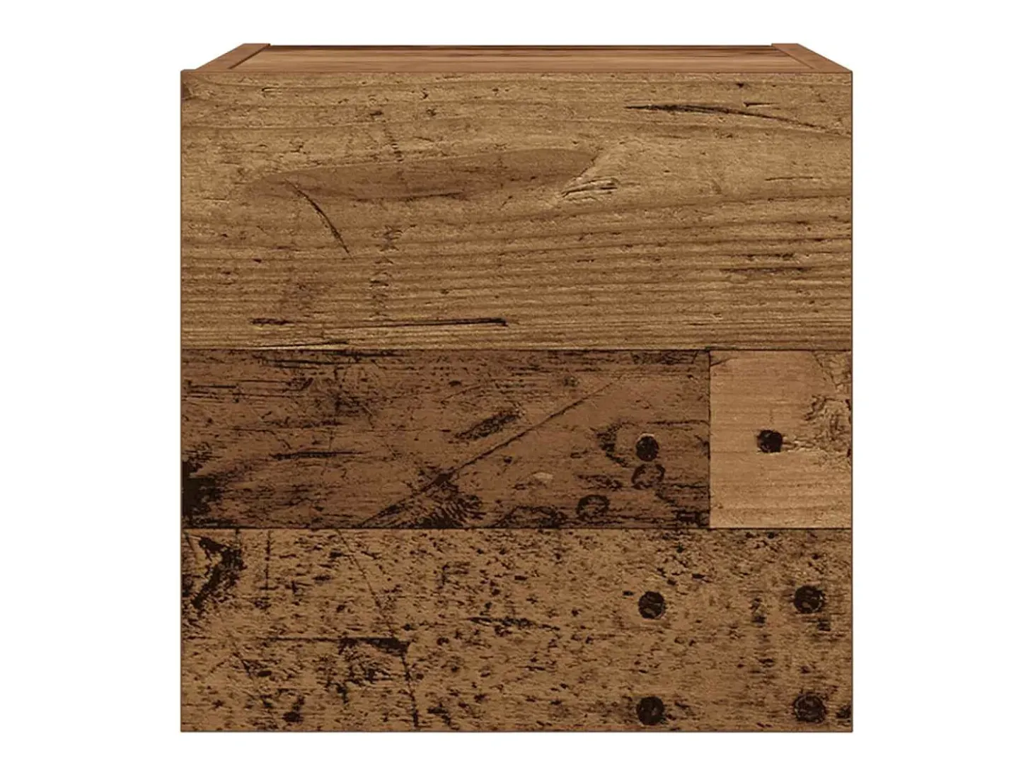 Mueble de TV de pared de 2 piezas, madera vieja, 30,5x30x30 cm