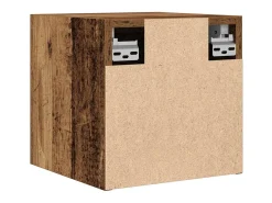 Mueble de TV de pared de 2 piezas, madera vieja, 30,5x30x30 cm