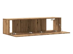 Mueble de TV de pared, roble hecho a mano, 120x30x30 cm, madera de ingeniería