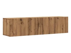 Mueble de TV de pared, roble hecho a mano, 120x30x30 cm, madera de ingeniería