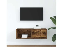 Mueble de TV de roble ahumado 80x31x25,5cm Madera de ingeniería