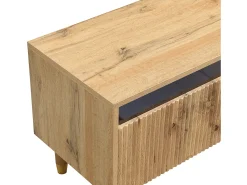 Mueble de TV efecto madera - 178 cm x 35 x 45 cm - con 4 cajones - para salón - MDF - natural