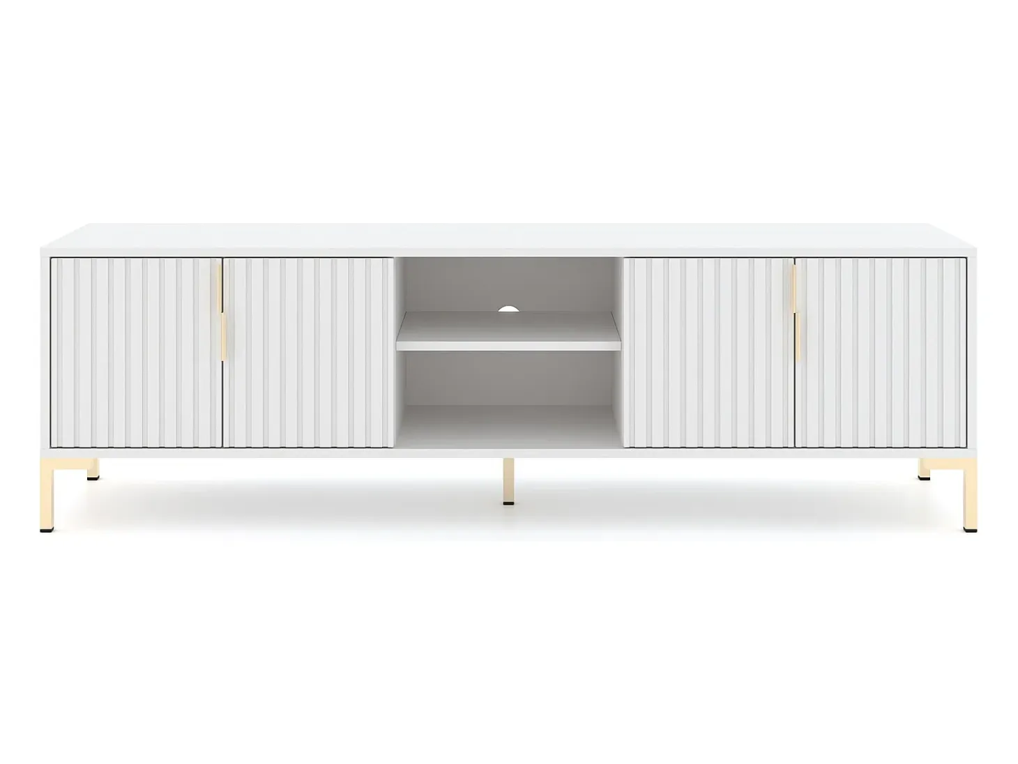 Mueble de TV Flinn 4D 165 cm Blanco