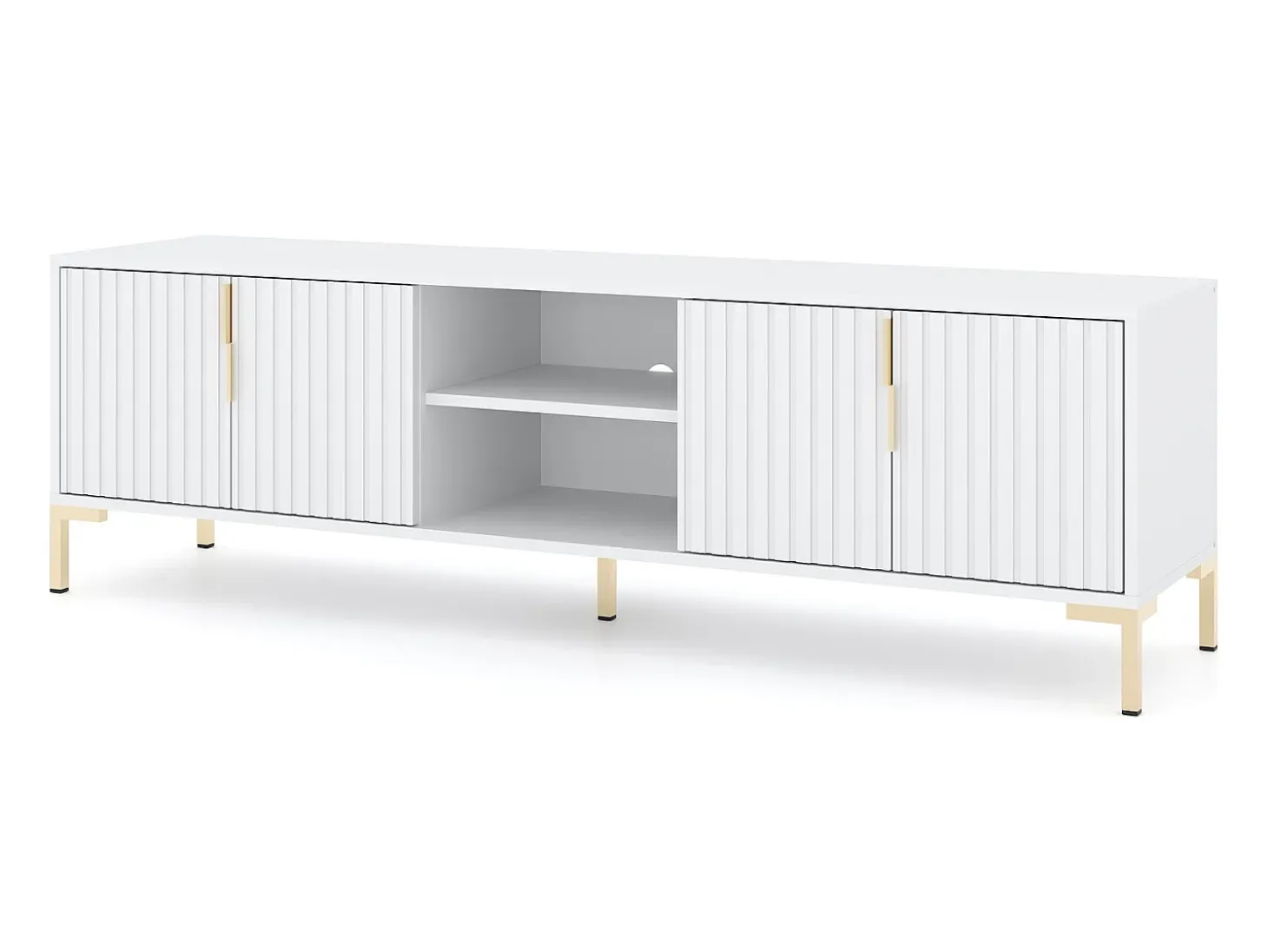 Mueble de TV Flinn 4D 165 cm Blanco