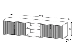 Mueble de TV Flinn 4D 165 cm Blanco