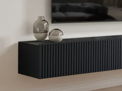 Mueble de TV flotante con 3 puertas - Negro - DANTAY de Pascal Morabito