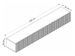 Mueble de TV flotante con 3 puertas - Negro - DANTAY de Pascal Morabito