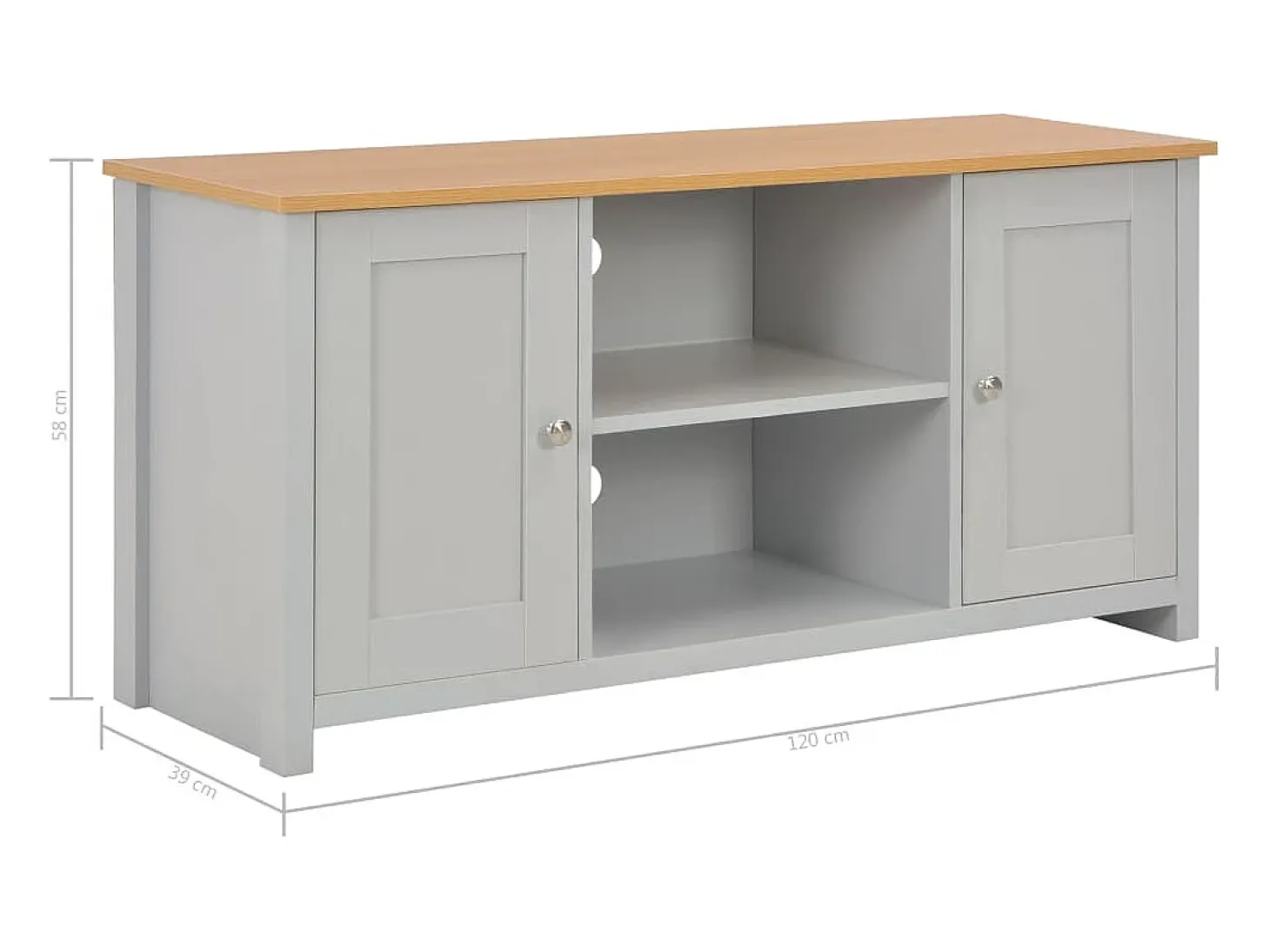 Mueble de TV gris 120x39x58 cm
