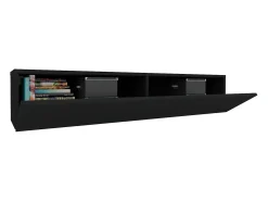 Mueble de TV haaus Isla, 2 puertas, Negro, 135 x 28 x 25 cm