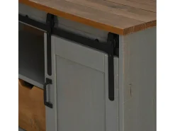 Mueble de TV HALDEN con puerta corredera gris 110x40x60 cm