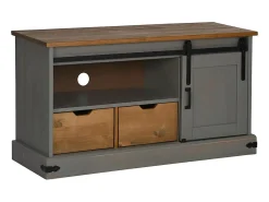 Mueble de TV HALDEN con puerta corredera gris 110x40x60 cm