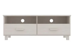 Mueble de TV HAMAR madera maciza de pino blanco 106x40x40 cm